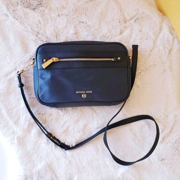 Michael Kors Jet Set Charm Women's Navy Blue Crossbody Bag Nylon Leather Trim - Picture 9 of 16